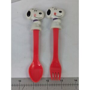 UFS Peanuts Snoopy Plastic Spoon Fork 6 Inch Lot